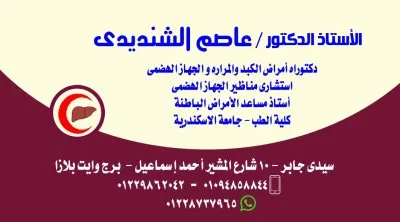 دكتور عاصم الشنديدى أستاذ الكبد والجهاز الهضمى