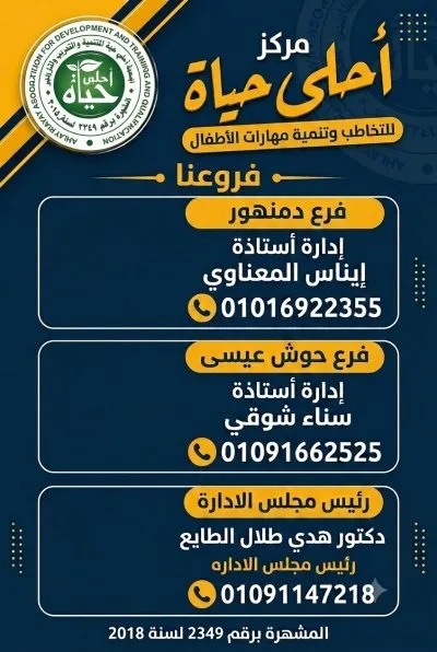 أحلى حياة للتخاطب وتنمية المهارات د هدى الطايع