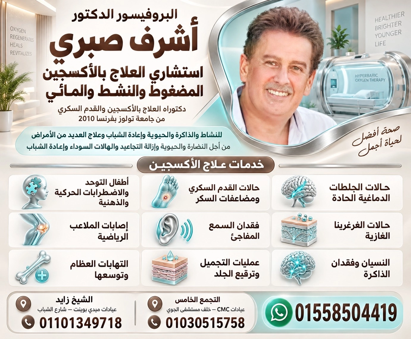 دكتور اشرف صبرى إستشاري علاج بالأكسجين